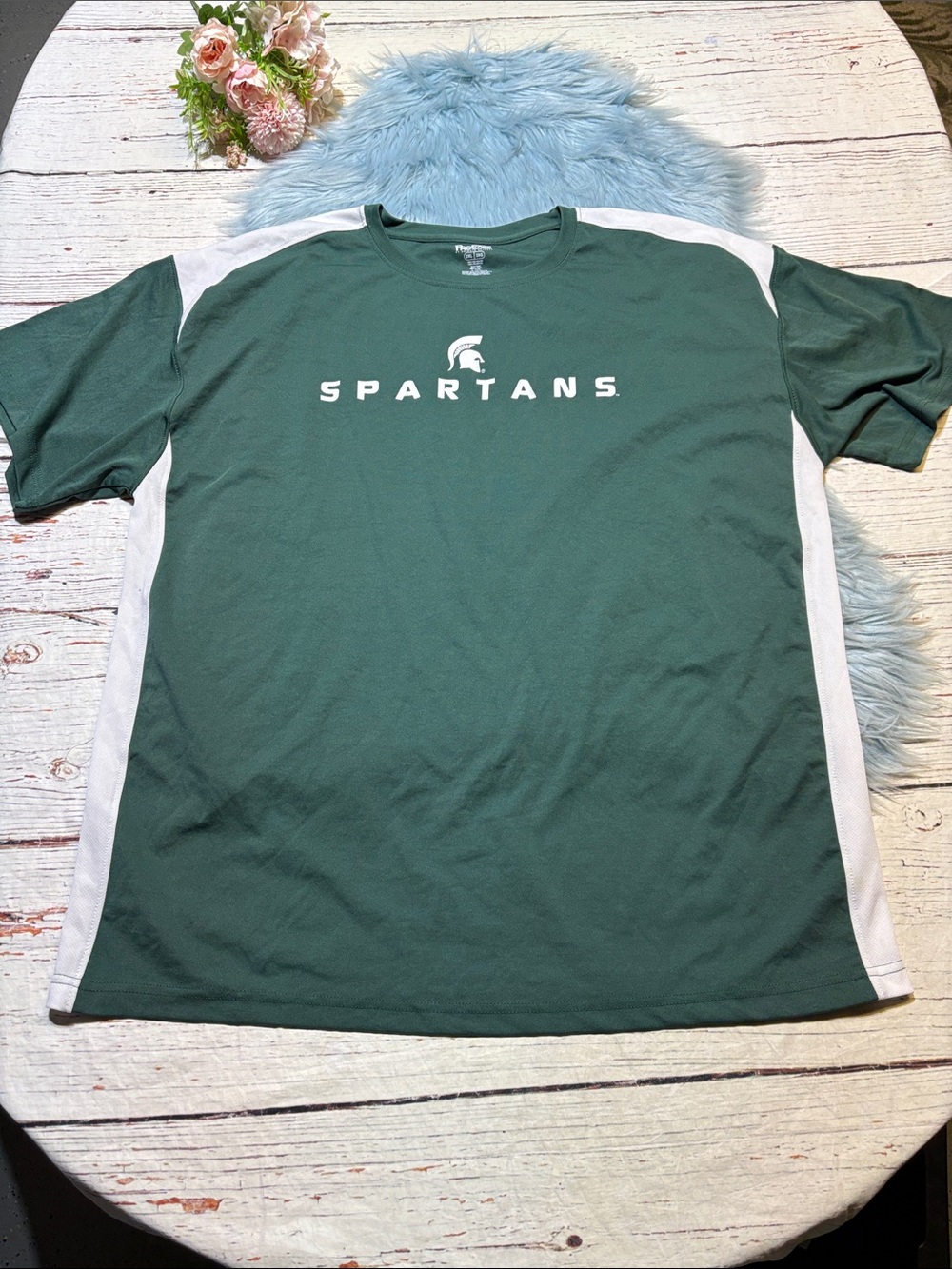 Pro Edge Michigan State Spartans Short Sleeve Athletic Tee Green/White sz 2XL